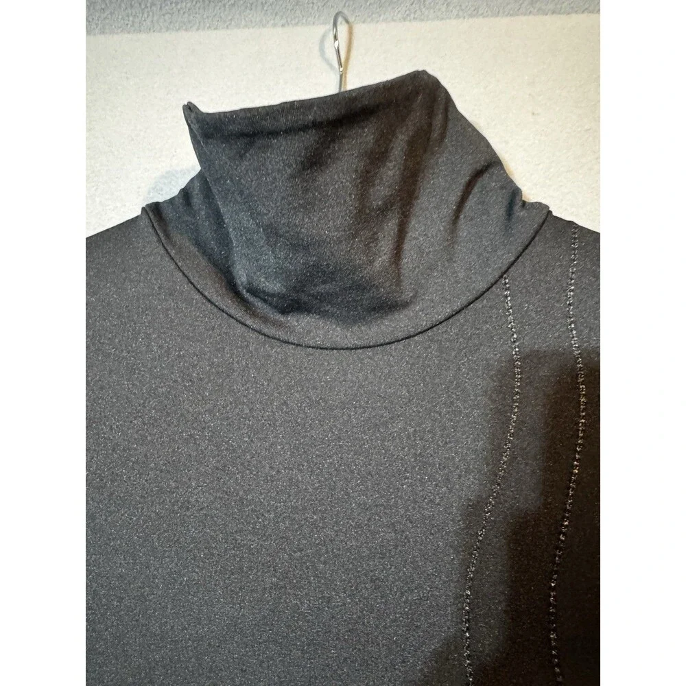 NILS Sportswear Black Rhinestone Mock Neck Baselayer Top - Size M